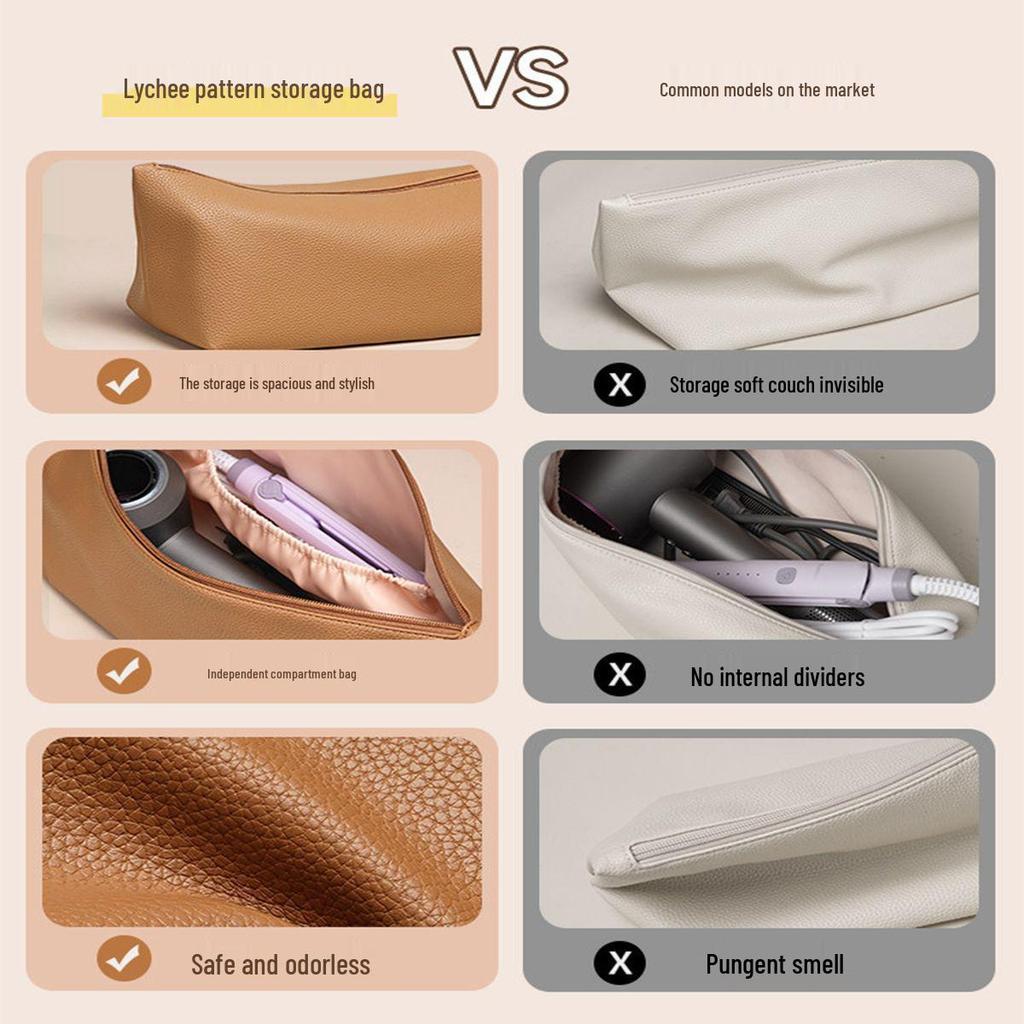 Portable Multi-Functional Hair Dryer & Makeup Bag with Straightener/Curling Iron Cover