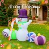5.91FT Inflatable Toy Snowman Candy Decoration Xmas Yard Lawn Home Party Decor Ornament With LED Lit Christmas Supplie Gift