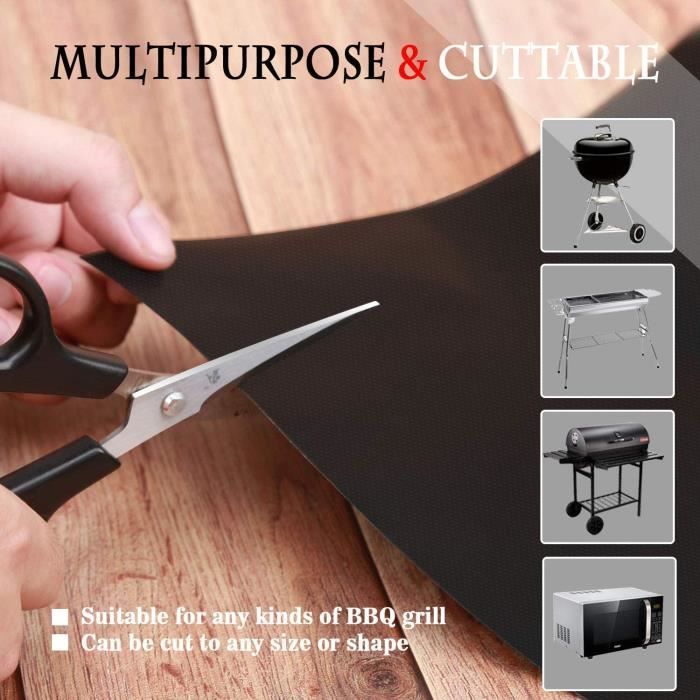 Planchas for Barbecue CLYCTIP Cooking Mats for Barbecue and Oven,Set of 5,40cm*33cm Non-stick BBQ Sheets E 2640