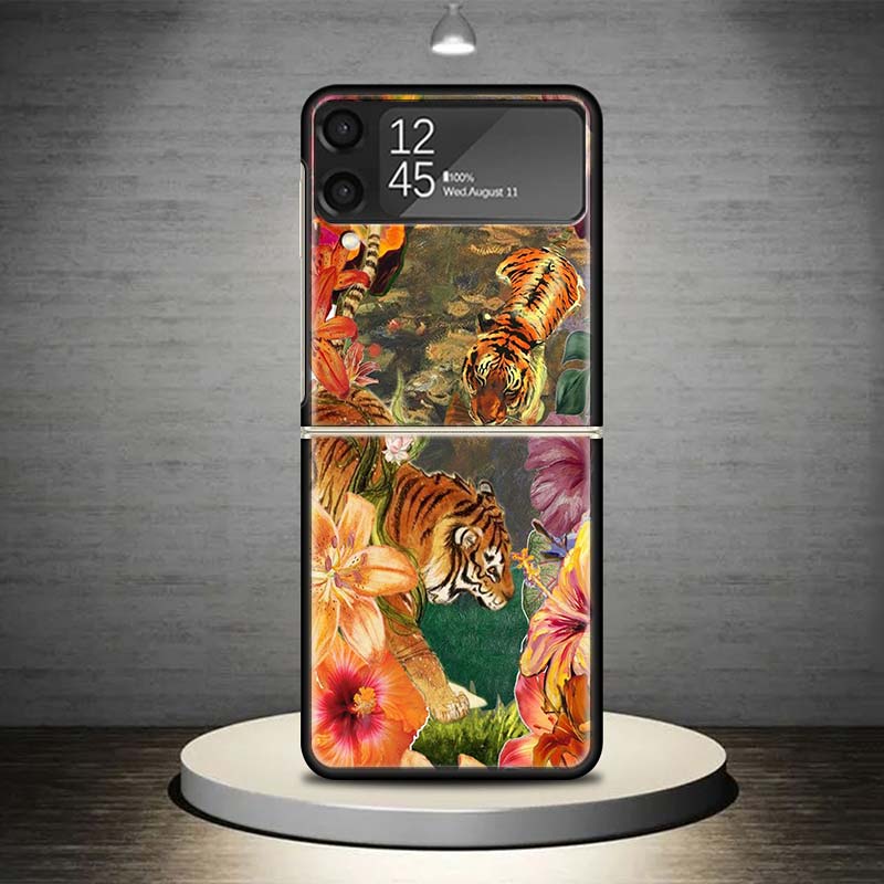 Superior Tiger Pattern Art Phone Case For Samsung Galaxy Z Flip 7 6 5 4 3 5G Shockproof Cover Z Flip7 Flip6 ZFlip5 Flip3 Flip4 L