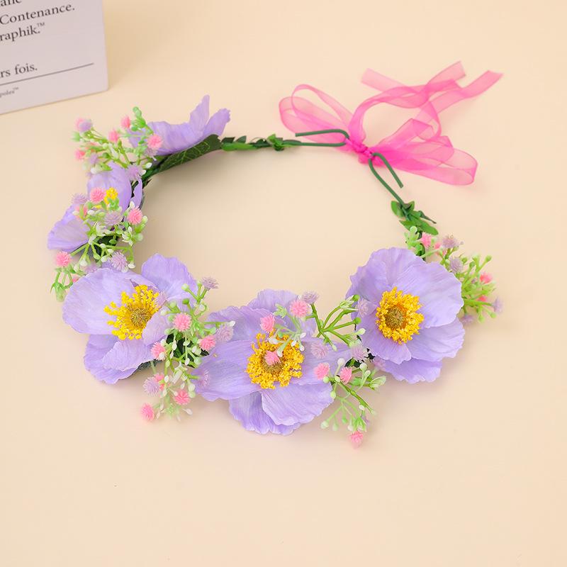 

Poppy Baby s Breath Floral Wreath: Holiday Party Headwear & Photography Accessory