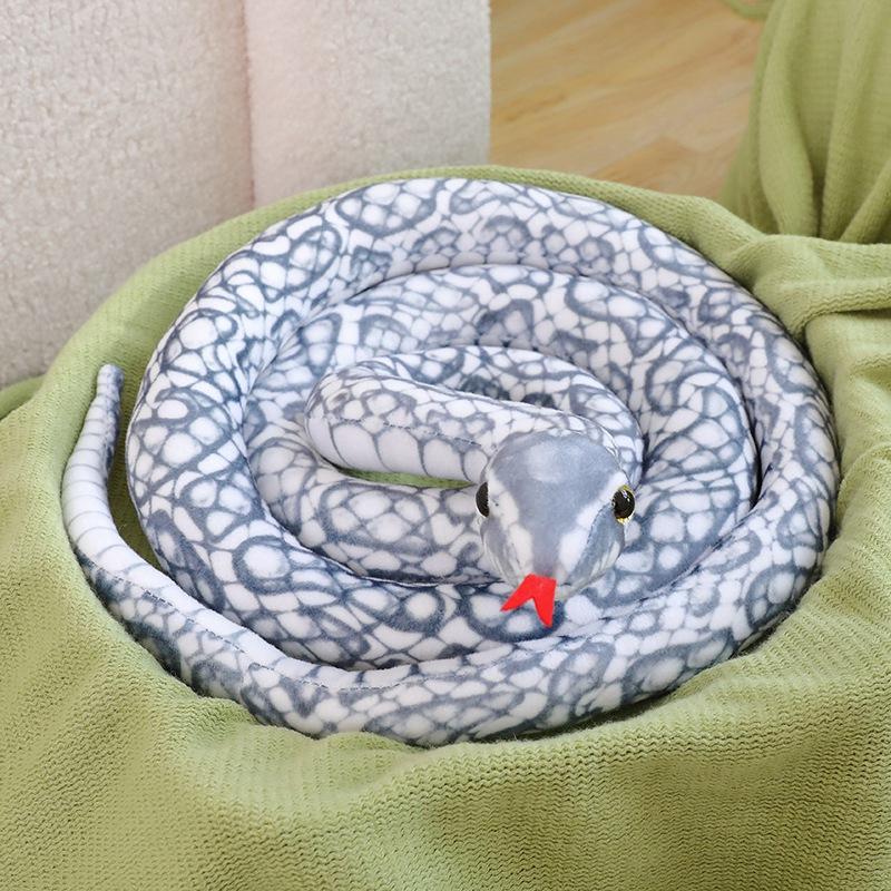 Simulation Giant Python Plush Toy Long Snake Yellow Orange Green Python Plush Toy Decorated House Holiday Decoration Trick Props