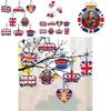 Royal King Charles Iii Crown Party Decorations 8 Paper Cutouts With Twine