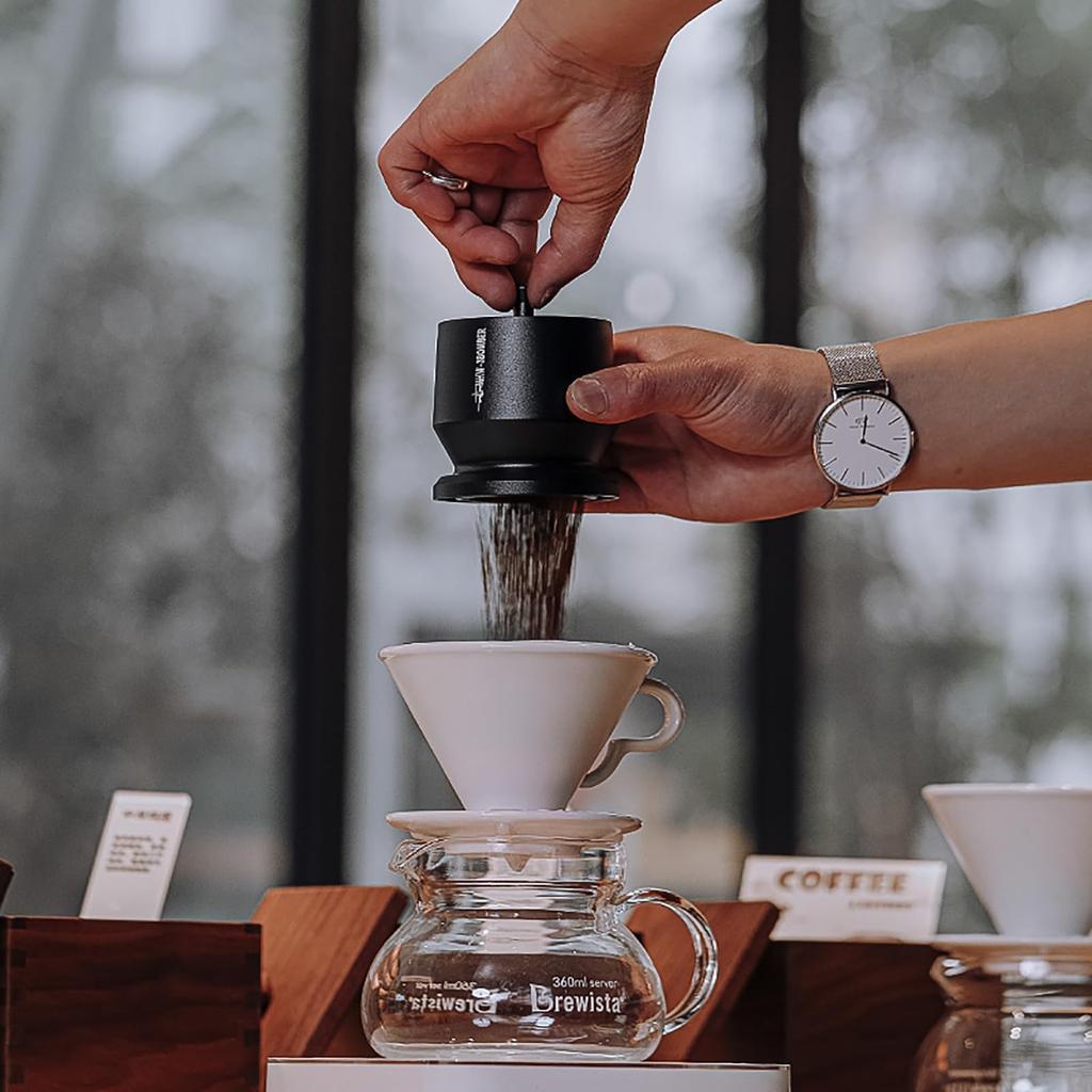 MHW-3BOMBER 51-54mm Espresso Dosing Cup, Coffee Powder Receiving Cup, 53mm Blind Shaker, Espresso Machine Accessories, Dosing Funnel, Black (DR5504B)