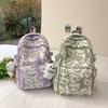 2024 New Backpack Bear Printed Schoolbag Female Junior High School Students Niche All-matching Computer Bag