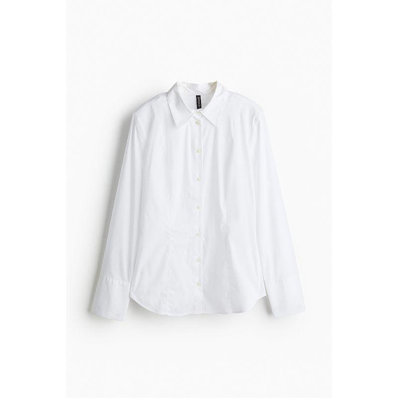 

Женская рубашка HM 24 Осень Новая Рубашка-поло Приталенная Длинный Подплечник Поплин Дизайн Длинные Рукава Рубашка 1230661