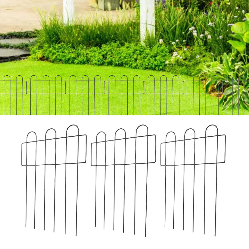 Decorative Garden Fence Iron Metal Garden Stake Ground Fence Barrier   Stylish Barrier for Outdoor Litter Borders