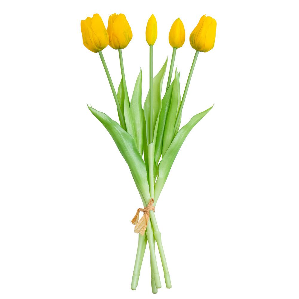 Autumn Cherry Tulip Bouquet, Soft Rubber Material, Living Room Light Luxury Indoor Dining Table High-End Simulated Flower Decoration