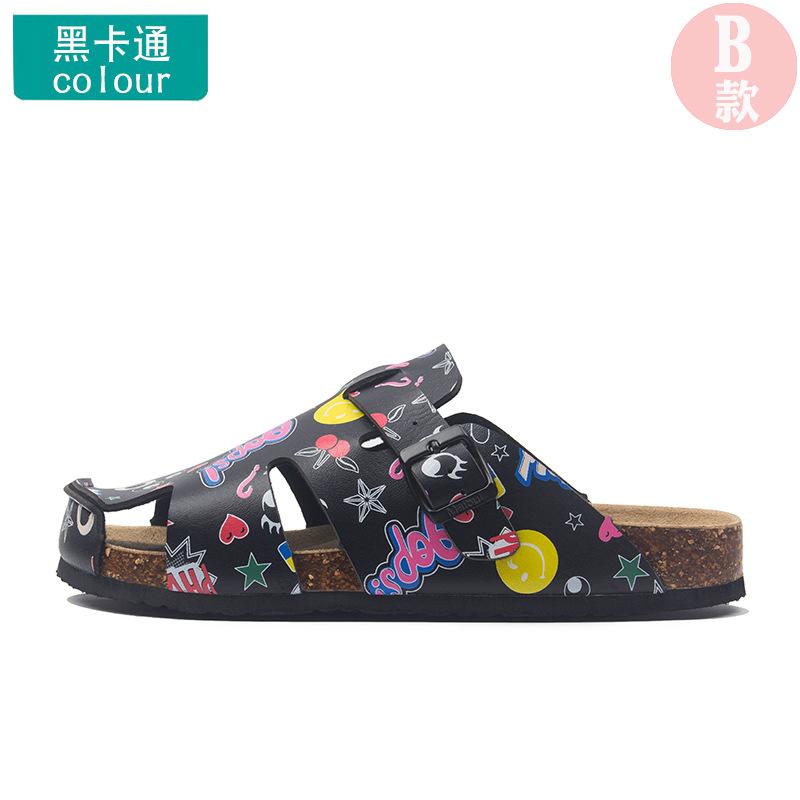 

Buckle Cork Slippers Flat Hole Shoes Beach Outdoor Male and Female Summer Baotou Casual Shoes 2024 New Slip on Cork Slippers 39