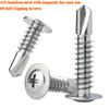 49pcs 410 Stainless Steel Truss Head TEK Self-Drilling Screws, #8 Metal/Furniture Sheet Wood, 1/2''(13mm) To 2''(50mm),
