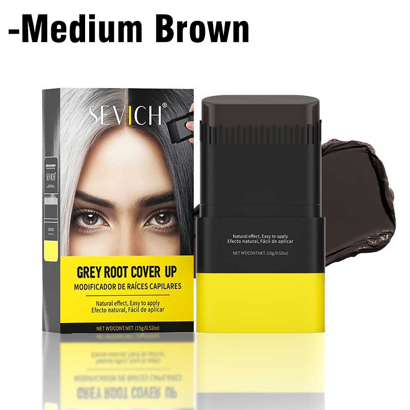 Bâton de coloration capillaire 2 en 1 avec peigne Noir Marron Café Longue durée Temporaire Coloration capillaire Couvre les cheveux blancs Stylo pour la ligne des cheveux Lavable