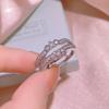 Light Luxury Lace Inlaid Zircon Simple Ring Female Hipster Index Finger Ring