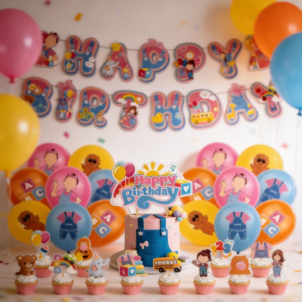 Ms Rachel Birthday Party Decorations Set With Balloons And Flags For Kids Celebration