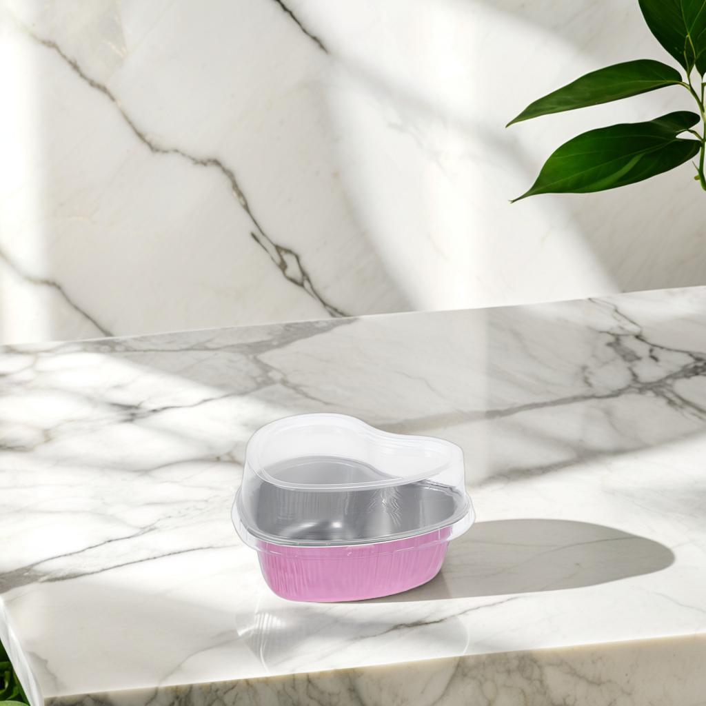 10 Stück Herzförmige Aluminiumfolien-Kuchenform Kratzfest Einweg-Backformen für Muffins Herzförmige Kuchenformen