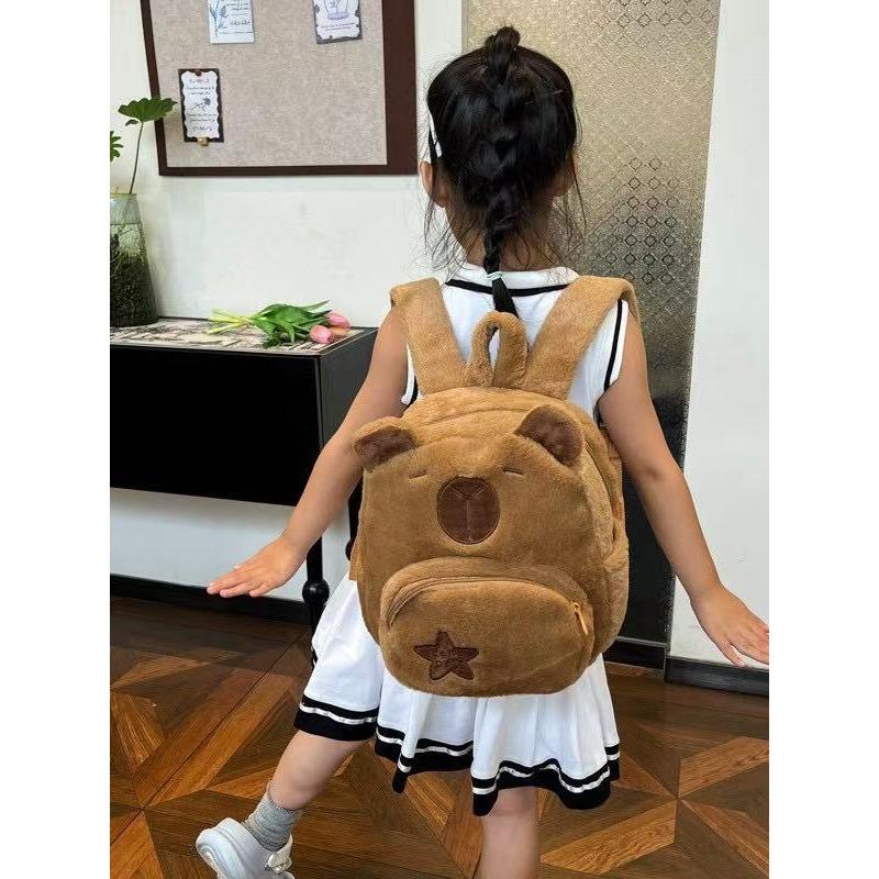 Schattige Zachte Pluche Capybara Rugzak Meisje Modieuze Crossbody Tas Voor Vrouwen Kawaii Schoudertas Voor Kinderen Cadeaus Voor Vriendin