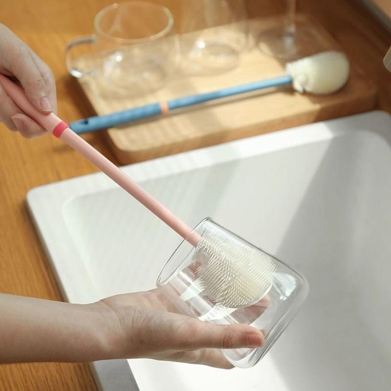 Flexible Reach Cleaning Tool For Blender Base Juice Machine Crevices Gentle On Surfaces Brush with AntiSlip Long Handle