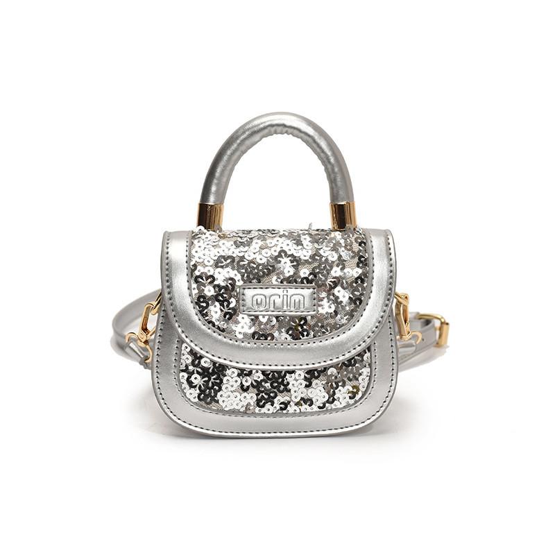 Lightweight Girls Handbag With Sequin Design And Synthetic Leather For Kindergarten Accessories