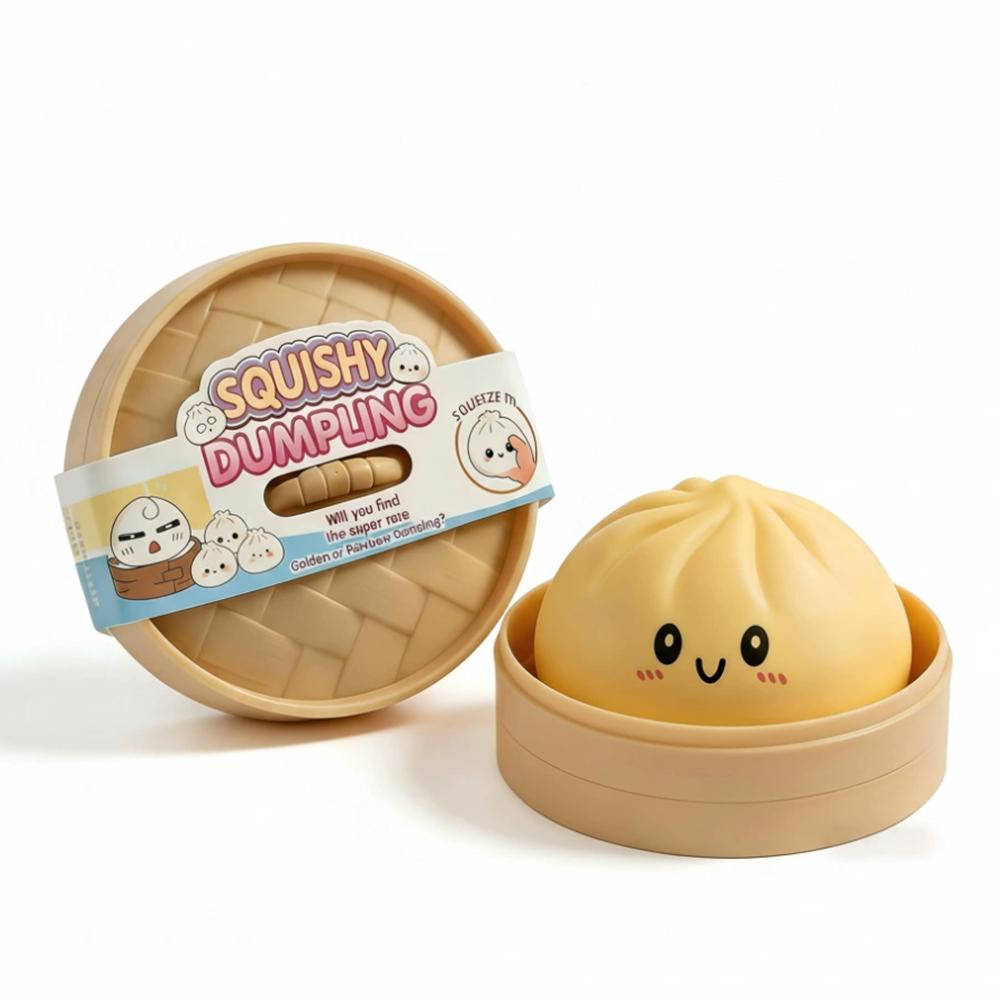 2026 New Glitter Dumpling Squishies Toy Bun Baozi Dumpling Mystery Box Colorful Food Squishy Sensory Anti Stress Squeeze Balls