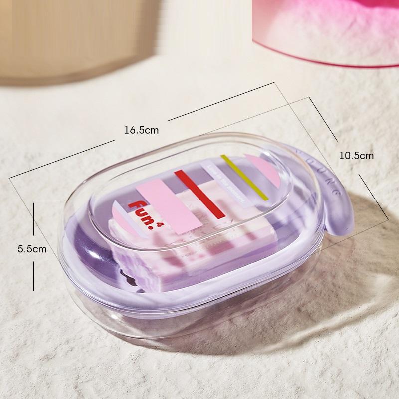 Cartoon Tragbare Seifenschalen Doppellagige Plastik-Seifenbox Haushalts-Badezimmer Ablage Seifenschale Badezimmer-Seifenbox Mit Deckel