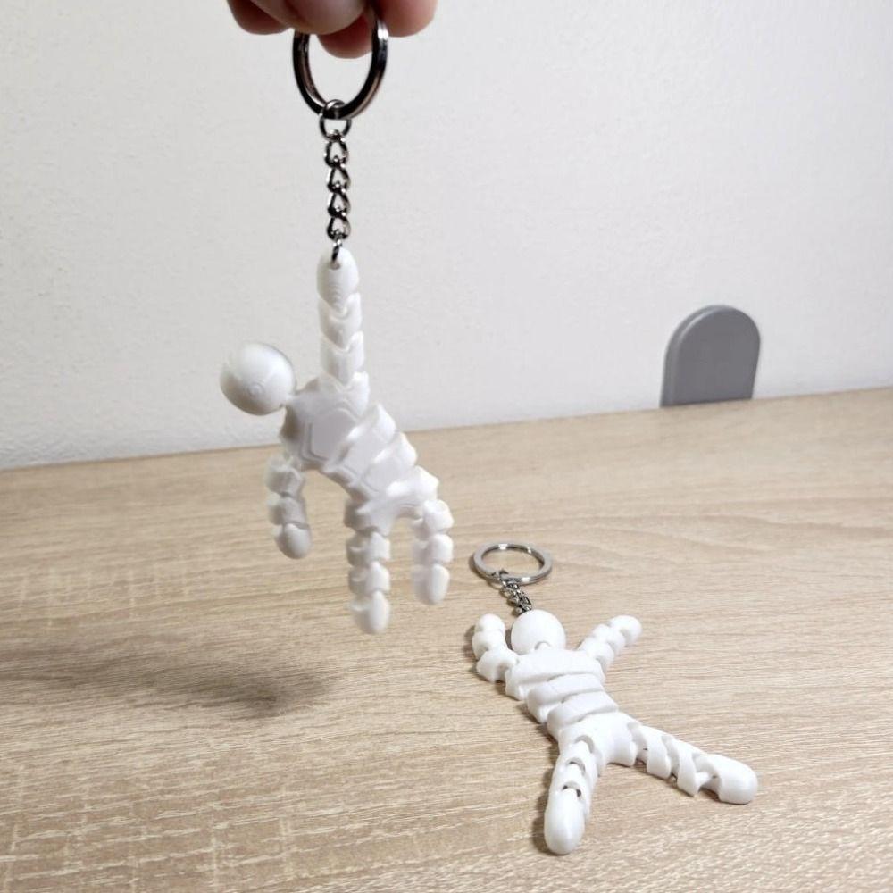 Movable Joints 3D Printed Keychain Creative Styling Stress Relief Toy Hanging Ornament Pendant