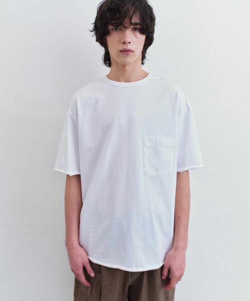 INSILENCE Oversized Cutoff Pocket T-Shirt White