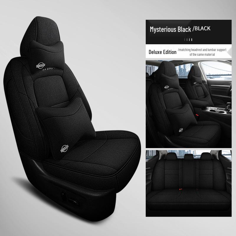 Teana Car Seat Cushion: Universal Full-Coverage Linen for All Seasons