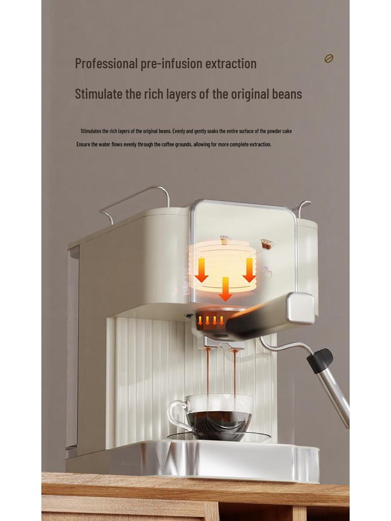 Multi-Functional Semi-Automatic Italian Coffee Machine with Milk Frother, 20 Bar Pressure, for Home Use