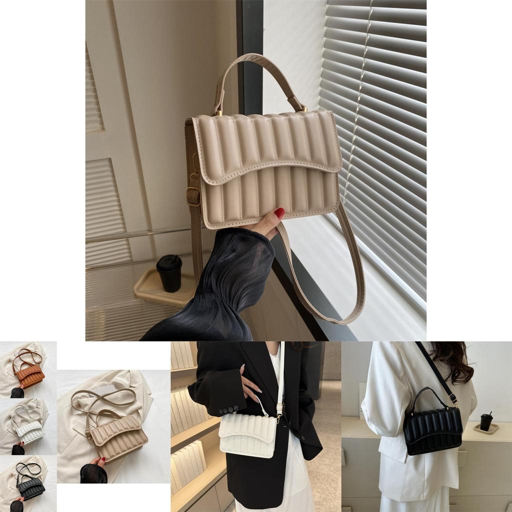 Fashionable Simple Crossbody Bag For Women In Black White Brown And Khaki Colors