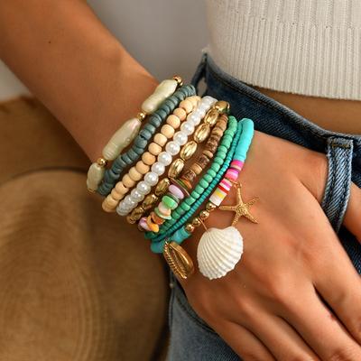 Böhmischer Ozean-Stil Leichter Luxus Design Armband Armband Kombination
