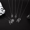 Vintage Charme Skelett Spinnennetz Halskette Herren Damen Goth Punk Totenkopf Geist Hand Anhänger Kette Halskette Halloween Schmuck Geschenk