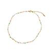Gold Plated Stainless Steel Multicolor Cube Beaded Choker Necklace