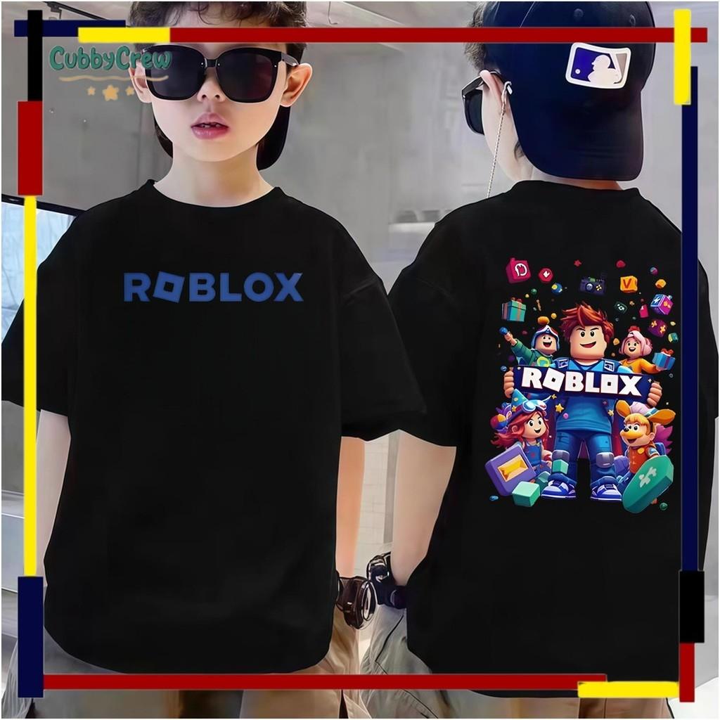 Brand new cool Roblox sport printed children's round neck top