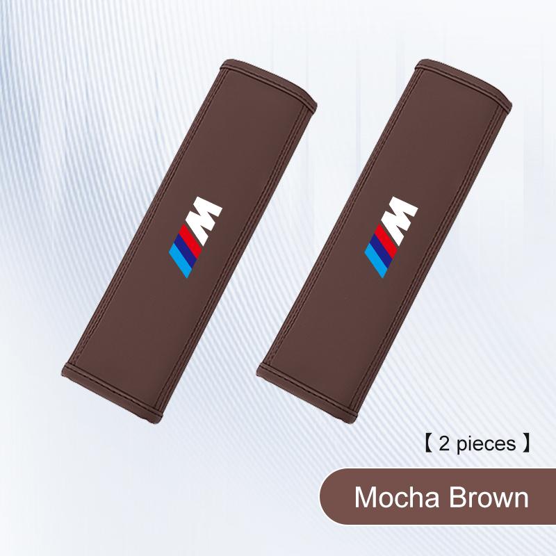 2Pcs Car Seat Belt Covers For BMW M 1 3 4 5 6 7 Series X1 X3 X4 X5 G20 G38 F48 E36 Microfiber Leather Protective Pad Accessories FCT7