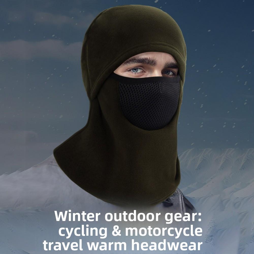 Fleece Warm Hat Mask Neck Protection Ski Windproof Cap Balaclava Cycling Cap  Skiing