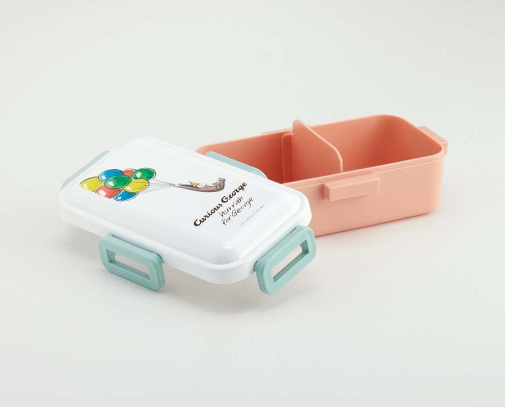 Skater Antibacterial Lunch Box with Curious George Classic Made in Soft-Serving Dome-Shaped Lid, 530ml, Design, Japan, PFLB6AG-A