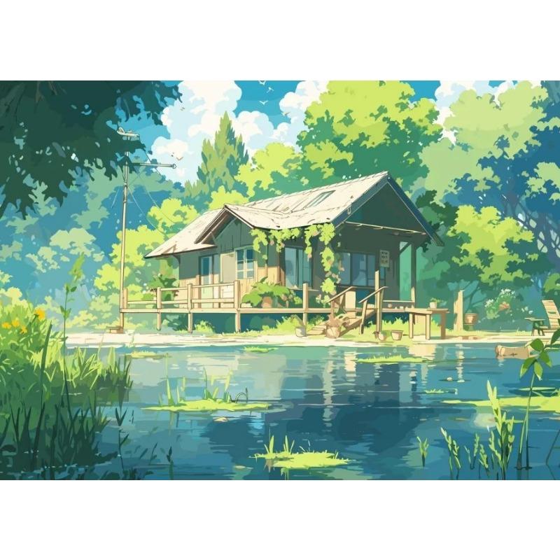 Estetismus Anime Scény Plakáty Vlak Sakura Tramvaj Výhled na oceán Tisky Plátno Tisk Nástěnné Krajinářské Umění Obrázek pro Domácí Dekoraci