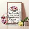 Heart-Shaped Sisterhood Keepsake - Pink & Red Roses Acrylic Plaque with "True Friendship To Sisters" Message, Unbiological Sister Gift for Birthday,