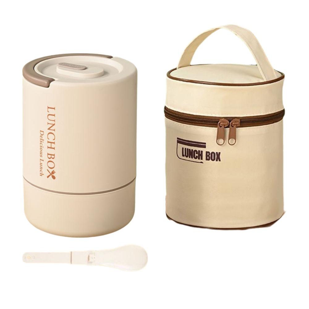 Large Capacity Thermal Lunch Box Round Insulated Lunch Box Portable Lunch Container Set  School