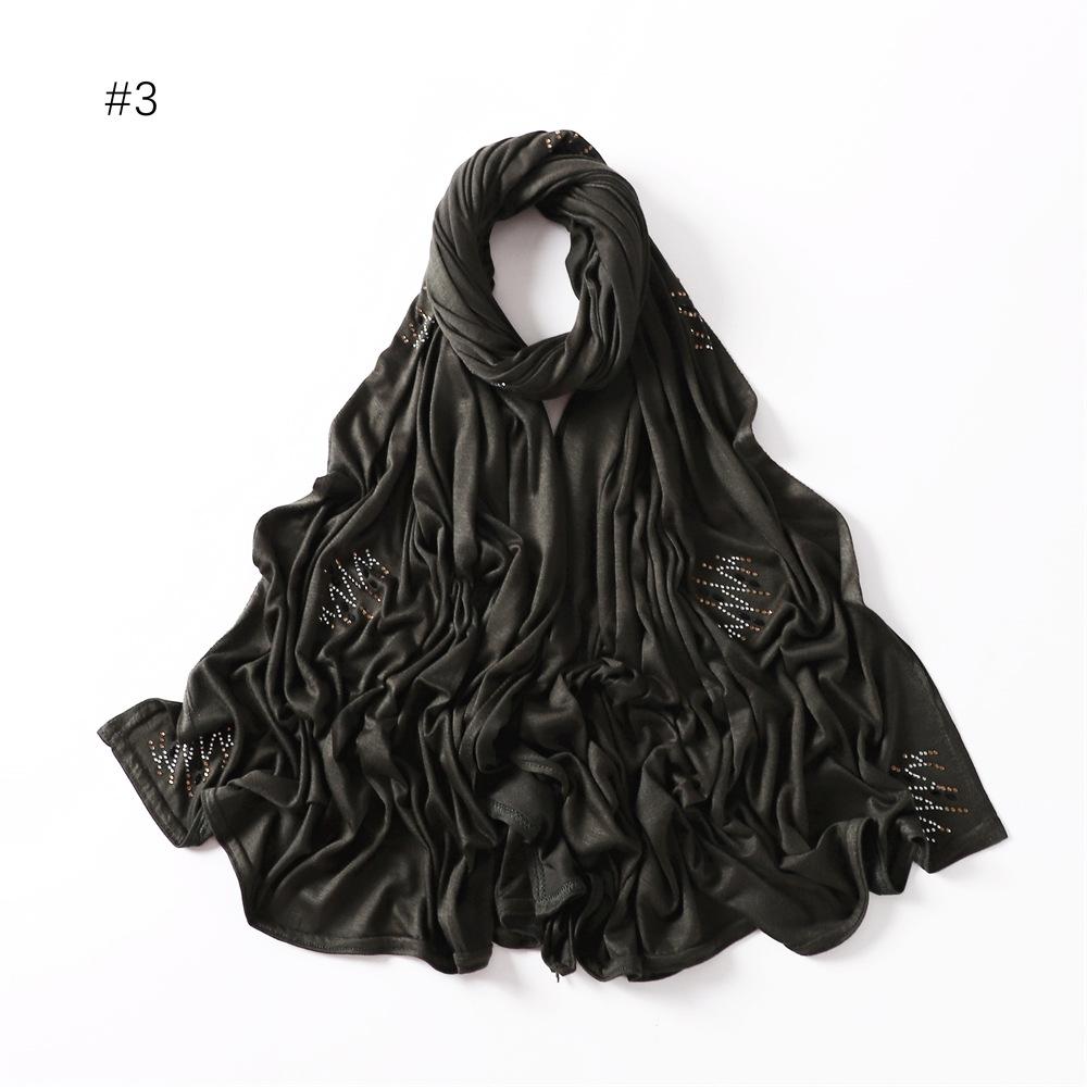 Plain Turbans Stitch Floral Diamond Jersey Hijab Scarf High Quality Thick Modal Wrap Elastic Shawl Bufandas Muslim Caps 170*70Cm