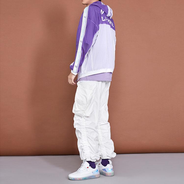 Li-Ning Colorblock Hooded Windbreaker Jacket Men Outerwear Bright-Lotus-Purple AFDQ163-2