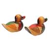 Wooden Mandarin Duck Statues Hand Painted Color Lasting Safe Paint Garden Bird Statue for Home Yard