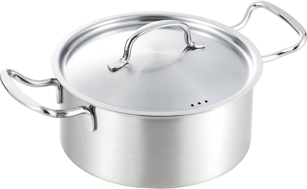 

Castle Enterprise Yoshikawa Gogi Japanese-made 20cm Stainless Steel Induction Cooking Pot, Silver, Gift Wrapping Available