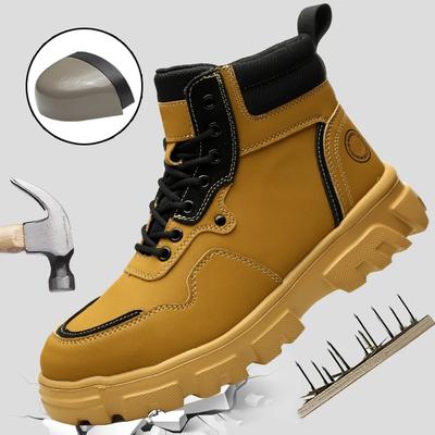 Męskie buty robocze wysokie z metalowym podnoskiem Buty niezniszczalne Męskie buty robocze ochronne