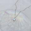 Heart Moonstone Necklace For Women Silver Color Gradient Gemstones Pendant Necklace Bead Chain Necklace Fashion Jewerly Gift