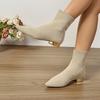 Francuskie Elastyczne Botki Nowość Jesień Zima 2025 Szpiczasty Nosek Flyweave Oddychające Antypoślizgowe Obcisłe Skarpety Botki