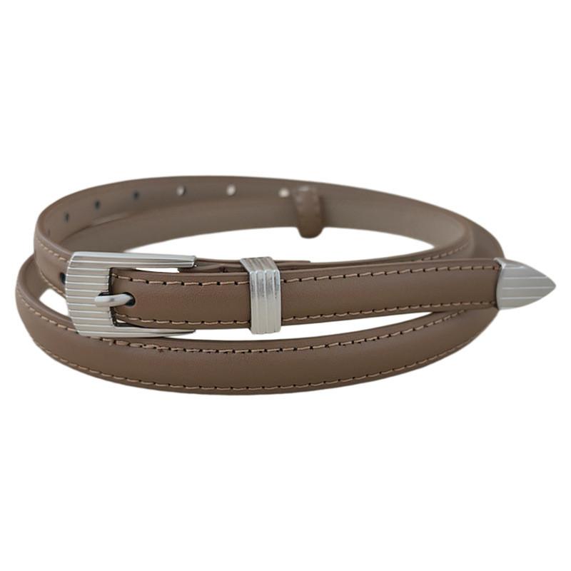 Leather Casual Womens Belt With Silver Buckle For Jeans And Office Gift Wear