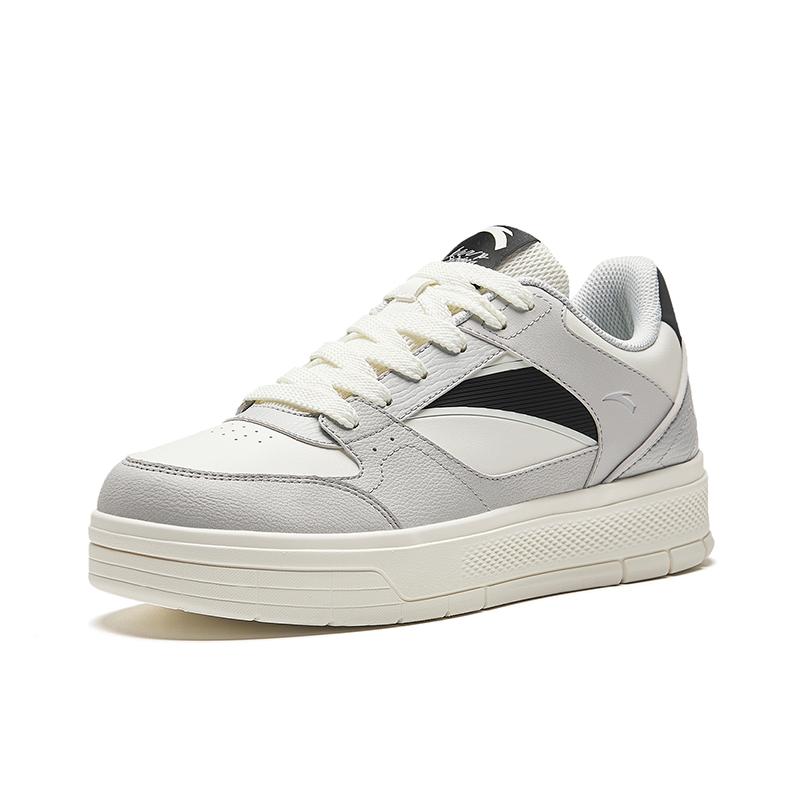 New Anta Slip Resistant Cushioning Wear Resistant Low Top Skateboard Shoes Men's White Gray Black 912418061-2