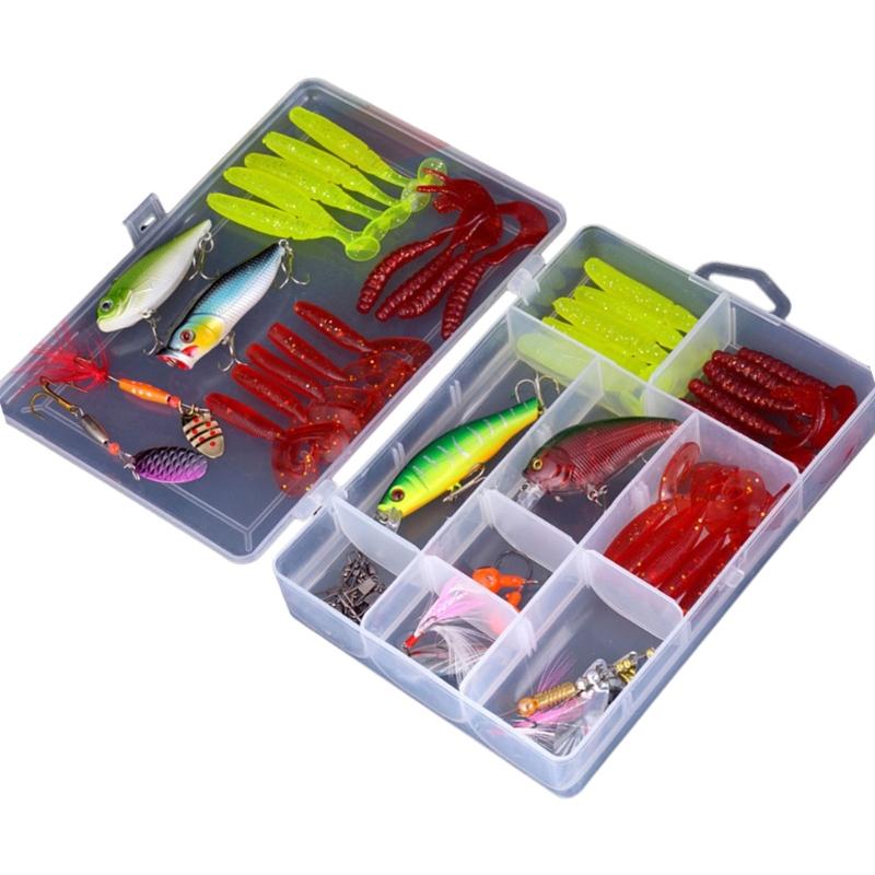 Outdoor Fishing Baits Set 51Pcs Lures With Carbon Steel Hook For Salmon Artificial Fishing Lure