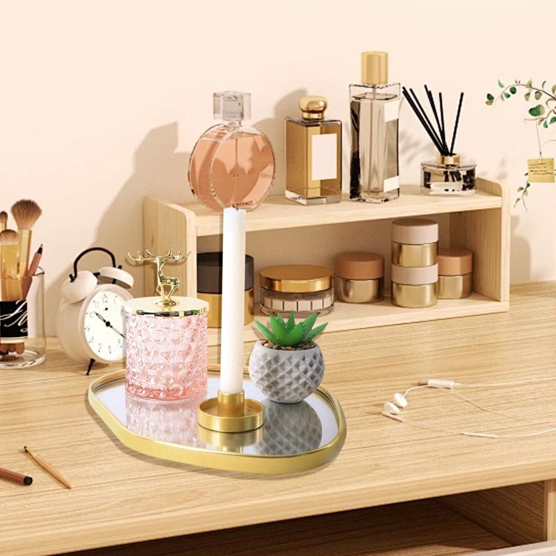 1Pc Potato-shaped Light Luxury Home Table Decoration Gold Nordic Shooting Props Jewelry Mirror Tray