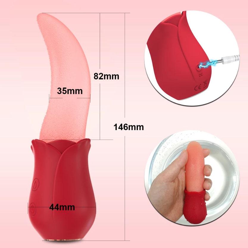 10 Speeds Realistic Pink Licking Tongue Vibrators For Female Nipples Clitoral Stimulation Sex Toys Couples